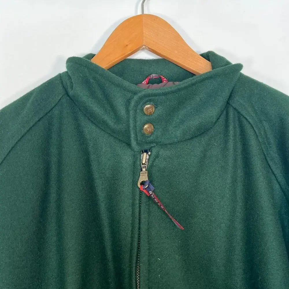 Vintage 90's Bugle Boy Hunter Green Wool Varsity Bomber Jacket Coat Mens M